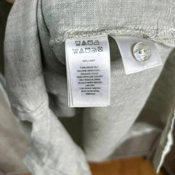 Tahari Shirt Dress Linen Button Down Short Sleeves Collared Sage Color Sz S - Picture 6 of 8